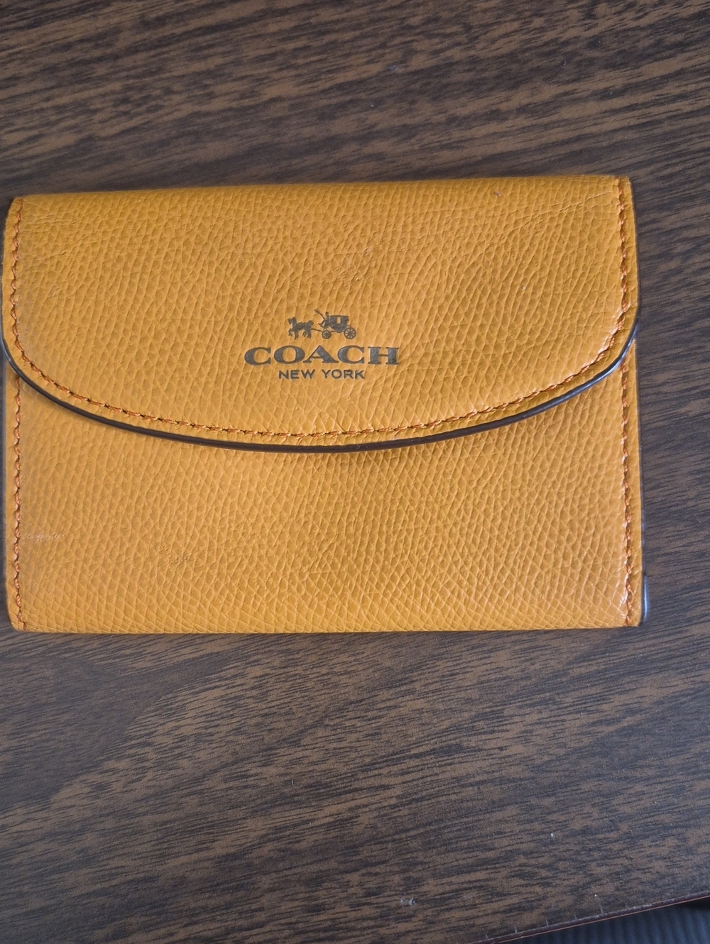 Project Piece Coach Yellow Pebbled Leather Key Holder